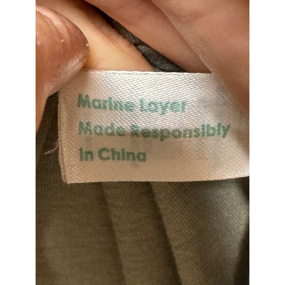 MARINE LAYER Signature Crew Tee Light Olive Green, Sz M - Picture 8 of 8